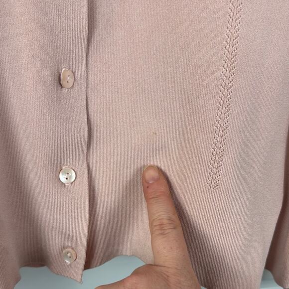 Lafayette 148 New York Silk Blend Pink Buttoned Fitted Tank & Cardigan - Picture 7 of 12